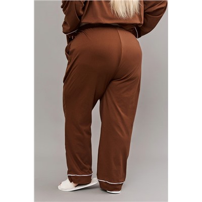 Пижама с брюками на пуговицах больших размеров Однотоннная НАТАЛИ, 1224905