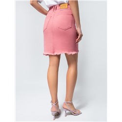 Юбка из супер-эластичного денима с необработанным краем