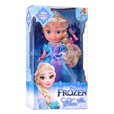 Кукла 25 см озвуч, Эльза, свет (амулет, руки и ноги сгиб, акс.)