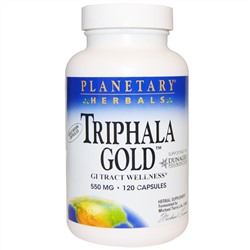 Planetary Herbals, Triphala Gold, здоровье желудочно-кишечного тракта, 550 мг, 120 капсул
