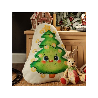 Подушка декоративная новогодняя «Этель. Милая ёлочка» 32×38 см, велюр