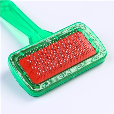 Пуходерка «Симпл» с прозрачной ручкой, с каплями, 9.5×13.8 см, зелёная