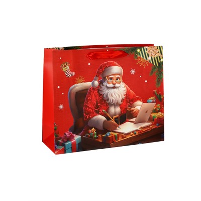 Пакет подарочный Новый год 32х26х11 / 1655-2 /уп 12/480/210г/м2 микс