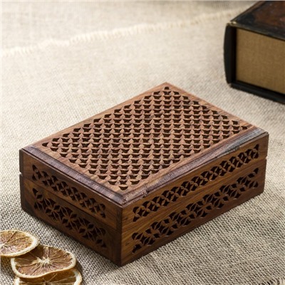Шкатулка «Резная», 18×13×6 см, дерево