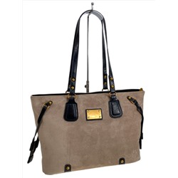 Женская сумка из искусственной замши, цвет  бежевый