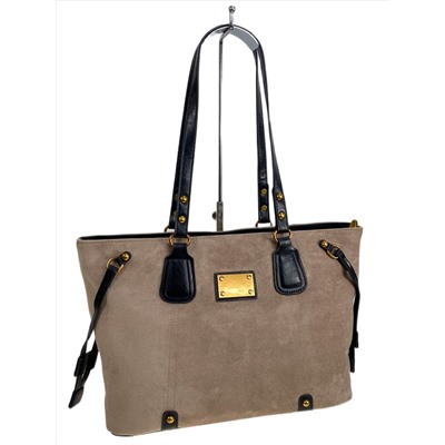 Женская сумка из искусственной замши, цвет  бежевый