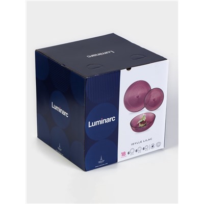 Столовый сервиз Luminarc «Идиллия», 18 предметов, стекло, лилак