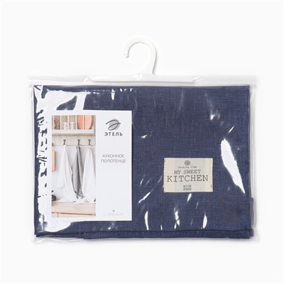 Полотенце «Этель» ECO dark grey, 40×70 см, 100% лён, 245 г/м²