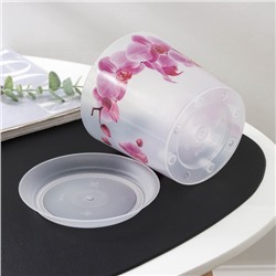 Горшок для орхидей с поддоном IDEA «Деко», 1.2 л, пластиковый, прозрачный