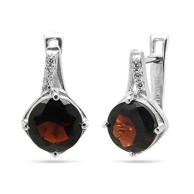 Серьги из серебра гранат, Жюли