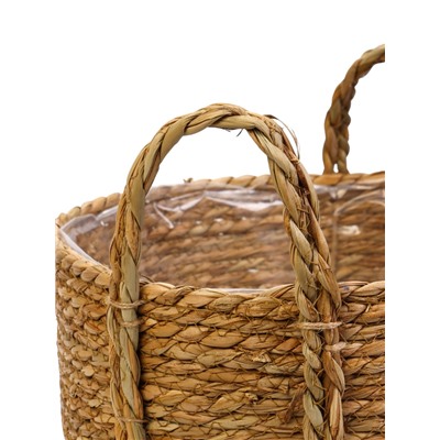 Декоративное кашпо для цветов «Инга», деревянное, набор 3 шт.