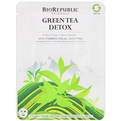 BioRepublic Skincare, косметическая детокс-маска с чайным деревом и очищающими волокнами, 1 шт., 18 мл (0,63 унции)