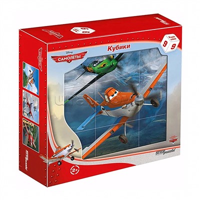 Кубики 9шт "Самолеты" Disney"