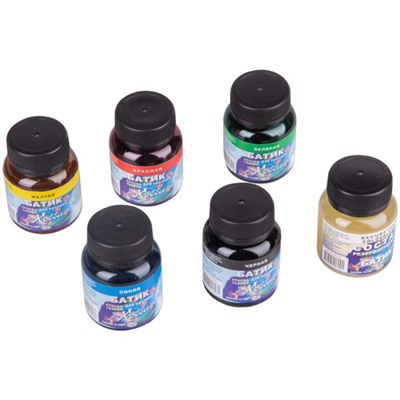 УЦЕНКА Краска по ткани «Батик-Хобби», набор: 5 цветов × 75 мл, резерв; «Гамма»