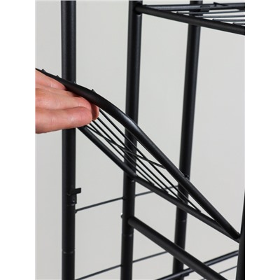 Подставка для цветов Greengo, 8 полок, 43×22×141 см, напольная, металл, чёрная