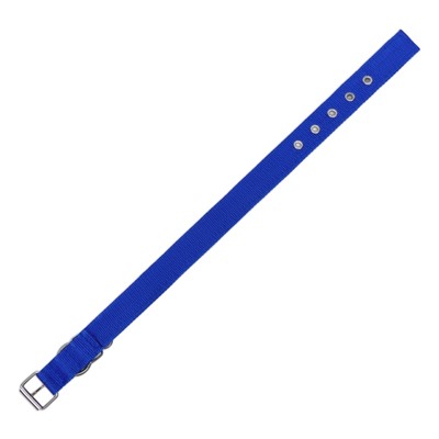 Ошейник двухслойный с вертлюгом, 55×2.5 см, полиэстер, синий