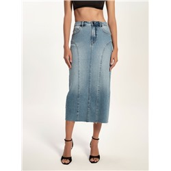 CONTE CON-804 Джинсовая юбка-midi с дугообразными вытачками