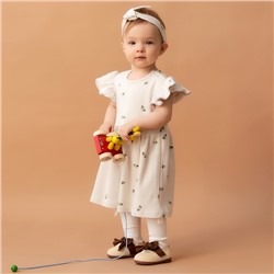 Комплект для девочки (платье и повязка) «Крошка Я» Olives, рост 68-74 см, молочный