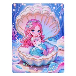 Мозаика алмазная "Русалочка в ракушке" 15*20см