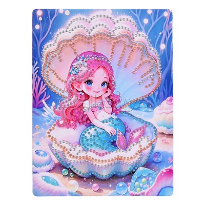 Мозаика алмазная "Русалочка в ракушке" 15*20см