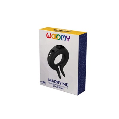Черное эрекционное кольцо Marry Me Rechargeable Vibrating Cockring