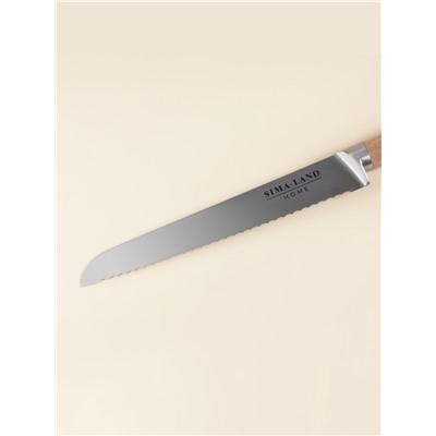 Нож кухонный хлебный SL Home «Калабрия», нержавеющая сталь, 20.5 см, бежевый