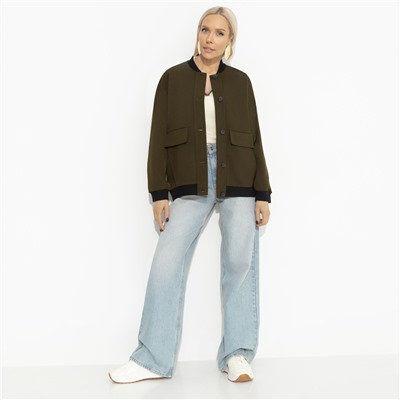 Бомбер с накладными карманами, Бунтарка (green)