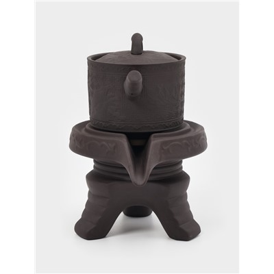 Набор для чайной церемонии ДЖЕКИЧАЙ, 8 в 1, на 6 персон, пиала 60 мл, чайник 200 мл, керамика, коричневый