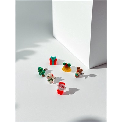 Кольца детские Выбражулька «Ёлка», 6 шт. разноцветные, безразмерные