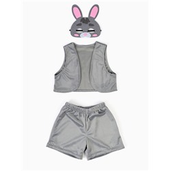 Карнавальный костюм «Зайчик», жилет, шорты, маска фетр, рост 92-116 см