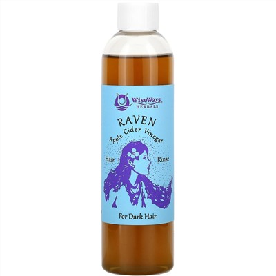 WiseWays Herbals, Raven, Apple Cider Vinegar Hair Rinse, For Dark Hair, 8 oz (236 ml)