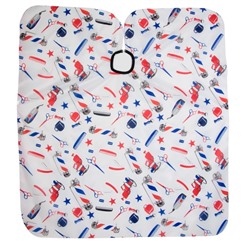 Пеньюар парикмахерский, белый, синий, красный