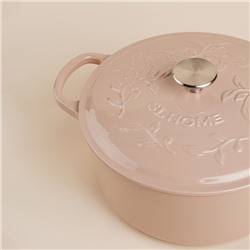 Кастрюля SL Home, 6 л, d=28 см, h=12.5 см, индукция, с эмалированным покрытием, чугун, бежевая