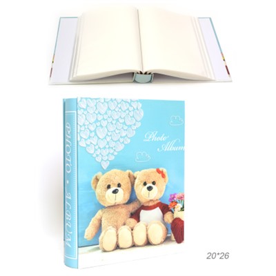 Фотоальбом 100 фото 15х21 Мишка / 9295 /уп 36/ (Голубой)