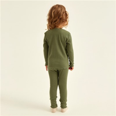 Пижама детская SL HOME, размер 28 (86-92 см), оливковая