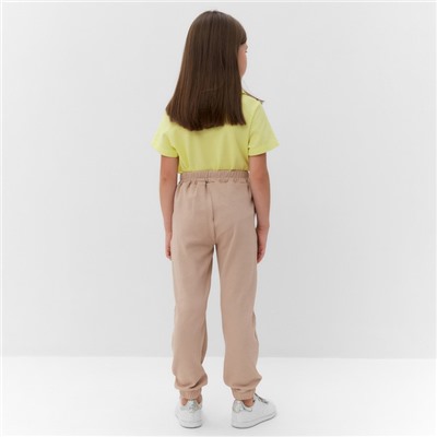 Брюки для девочки, цвет бежевый, рост 140 см