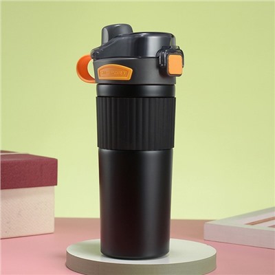 Термокружка «Путешествие», 500 мл, 22×7.9 см, сохраняет тепло до 12 ч, нержавеющая сталь, чёрная