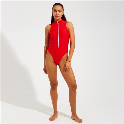 Купальник женский слитный на молнии MINAKU, размер 44, красный