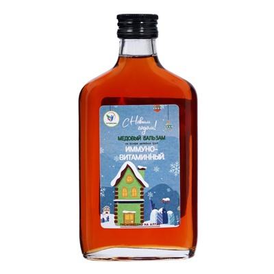Новогодний безалкогольный алтайский медовый бальзам на травах Vitamuno «Иммуно-витаминный», 250 мл