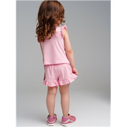 Комплект детский трикотажный для девочек: фуфайка (футболка), шорты