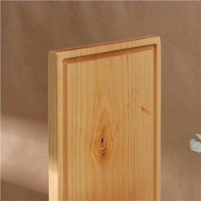 Доска разделочная деревянная с кровостоком Adelica, 50×20×2 см, покрыта маслом, цельная берёза