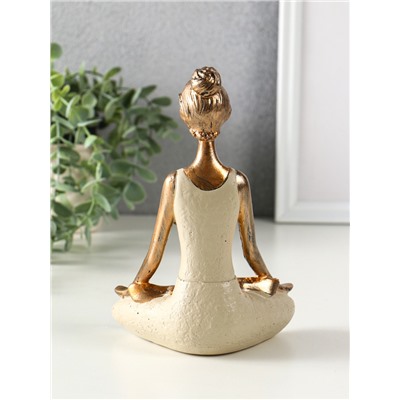 Фигура полистоун «Девушка на йоге - дыхание», под бронзу, 8×13×19 см