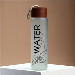 Бутылка для воды WATER, стекло, 350 мл, МИКС