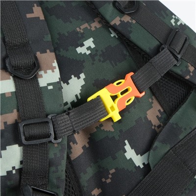 Рюкзак тактический туристический Adventure, 70 л, с карманами, расцветка пиксели, чёрный/зелёный