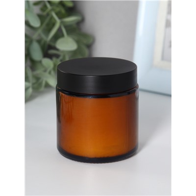 Ароматическая свеча в банке Black Leather, соевый воск, 90 г, чёрная кожа