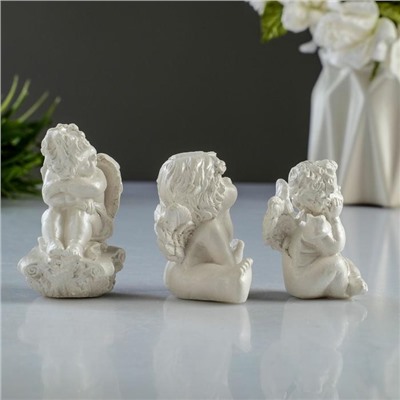 Набор фигур «Три ангелочка» перламутровый, 6 см