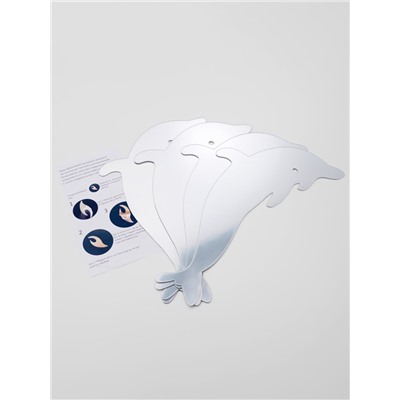 Зеркало настенное «Дельфины», на клеевой основе, акриловое, 4 шт. 30×15 см