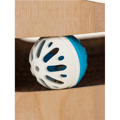 Когтеточка-лежанка «Зверьё Моё» ВОСЬМЕРКА, средняя с игрушкой, 53×21×16 см, гофрокартон