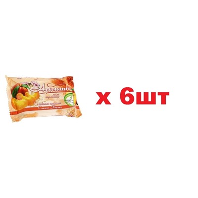 Туалетное мыло Ароматное Спелый персик в цветной обертке 75г 6шт