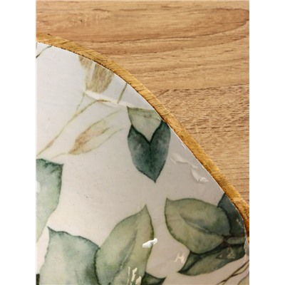 УЦЕНКА Салатник «Листья» дерево манго 23×23×10.5 см